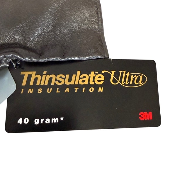 Isotoner Leather Gloves NWT Womens Size 7 Brown Thinsulate Ultra Lined Driving - Picture 6 of 9